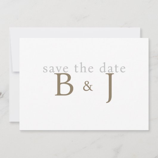 Eenvoudig goud monogram Ik sla de datum op Save The Date (Voorkant)