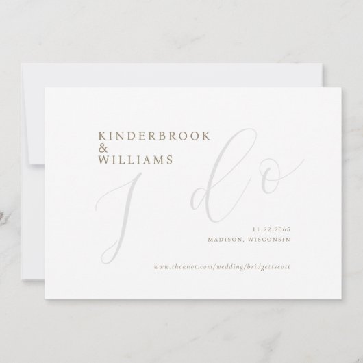 Eenvoudig goud monogram Ik sla de datum op Save The Date (Achterkant)