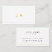 Eenvoudig Goud Monogram Professioneel Elegant Visitekaartje (Voorkant / Achterkant)