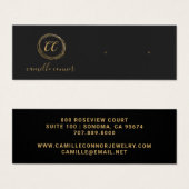 Eenvoudig Goud Monogram Sieraden Designer Oorbel Mini Visitekaartjes (Voorkant /achterkant)