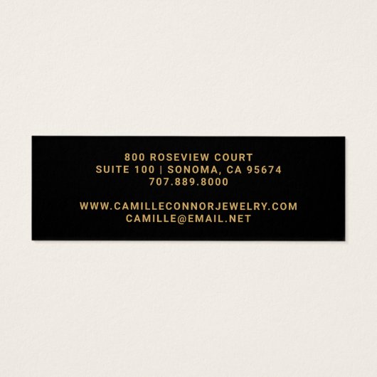 Eenvoudig Goud Monogram Sieraden Designer Oorbel Mini Visitekaartjes (Achterkant)