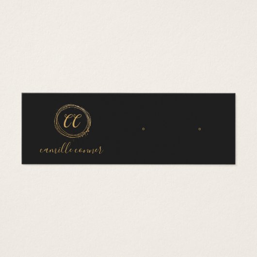Eenvoudig Goud Monogram Sieraden Designer Oorbel Mini Visitekaartjes (Voorkant)