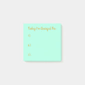 Eenvoudig goud op Light Turquoise Gratitude Post-it® Notes (Voorkant)