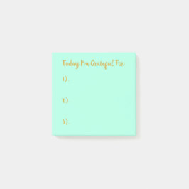 Eenvoudig goud op Light Turquoise Gratitude Post-it® Notes