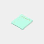 Eenvoudig goud op Light Turquoise Gratitude Post-it® Notes (Schuin)
