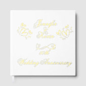 Eenvoudig goud op wit 50ste bruiloft Jubileum | Gastenboek (Voorkant)