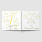 Eenvoudig goud op wit 50ste bruiloft Jubileum | Gastenboek (Volledig)