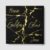 Eenvoudig goud op zwart 50ste bruiloft Jubileum | Gastenboek (Achterkant)