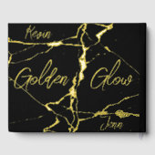 Eenvoudig goud op zwart 50ste bruiloft Jubileum | Gastenboek (Achterkant)