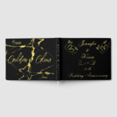 Eenvoudig goud op zwart 50ste bruiloft Jubileum | Gastenboek (Volledig)