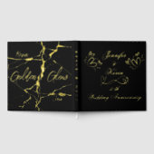 Eenvoudig goud op zwart 50ste bruiloft Jubileum | Gastenboek (Volledig)