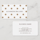 Eenvoudig Goud Polka Dots Patroon Chique Wit Visitekaartje (Voorkant / Achterkant)