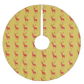 Eenvoudig Goud Rood Reinders Kerst Kerstmis Patroo Kerstboom Rok (Voorkant)