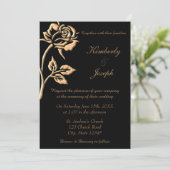 Eenvoudig Goud Roos Kaart (Staand voorkant)