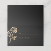 Eenvoudig Goud Roos Plaatskaartje (Buitenkant ongevouwen)