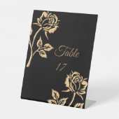 Eenvoudig Goud Roos Reclamebord Met Voetstuk (Voorkant)