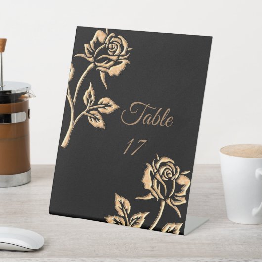Eenvoudig Goud Roos Reclamebord Met Voetstuk (Insitu)