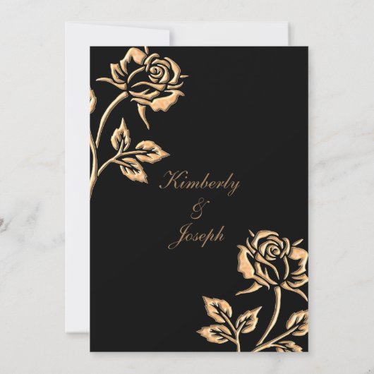 Eenvoudig Goud Roos Save The Date (Achterkant)