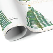 Eenvoudig goud Scandinavische kerstboom Cadeaupapier (Rol Hoek)