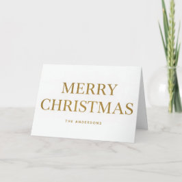 Eenvoudig goud schrift Prettig kerstfeest Feestdagen Kaart