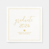 Eenvoudig Goud Script Afstuderen 2024 Afstudeerfee Servet (Voorkant)
