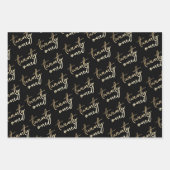 Eenvoudig Goud Script Eenentwintig 21ste Verjaarda Inpakpapier Vel (Voorkant 3)