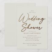 Eenvoudig Goud Script Koppels Bruiloft Douche Kaart (Voorkant / Achterkant)