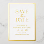 Eenvoudig goud sparen de Datum Folie Uitnodiging (Voorkant)