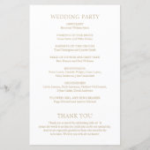 Eenvoudig Goud Strak Modern Trouwprogramma (Achterkant)