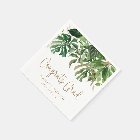 Eenvoudig goud Tropisch Modern Afstuderen Servet (Hoek)