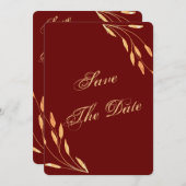 Eenvoudig goud tropische rillingen bruiloft save the date (Voorkant / Achterkant)