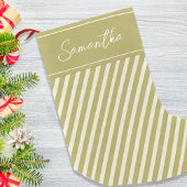 Eenvoudig goud vakantie strepen kalligrafie script kleine kerstsok