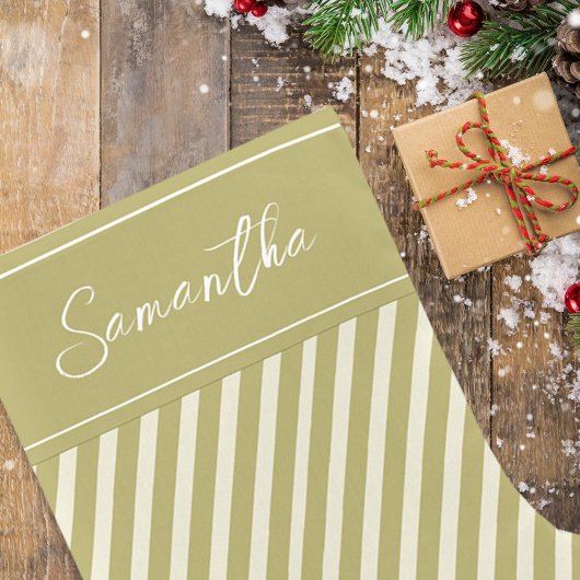 Eenvoudig goud vakantie strepen kalligrafie script kleine kerstsok