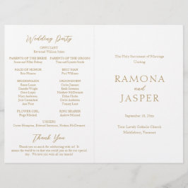 Eenvoudig goud vet modern katholiek huwelijksprogr