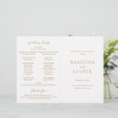 Eenvoudig goud vet modern katholiek huwelijksprogr (Staand voorkant)