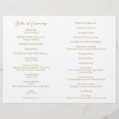 Eenvoudig goud vet modern katholiek huwelijksprogr flyer (Achterkant)