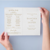 Eenvoudig goud vet modern katholiek huwelijksprogr flyer (Hand)