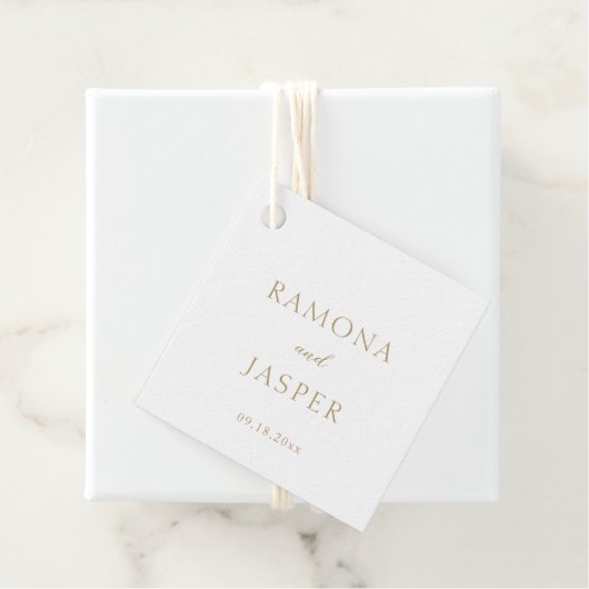 Eenvoudig goud vet moderne bruiloft bedankjes labels (In situ)