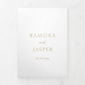 Eenvoudig goud vet moderne bruiloft drieluik uitnodiging (Cover)