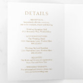 Eenvoudig goud vet moderne bruiloft drieluik uitnodiging (Binnenzijde eerst)