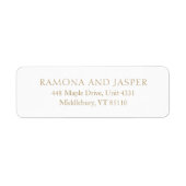 Eenvoudig goud vet moderne bruiloft retour adres etiket (Voorkant)