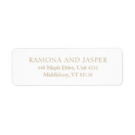 Eenvoudig goud vet moderne bruiloft retour adres etiket