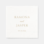 Eenvoudig goud vet moderne bruiloft servet (Voorkant)