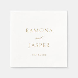 Eenvoudig goud vet moderne bruiloft servet