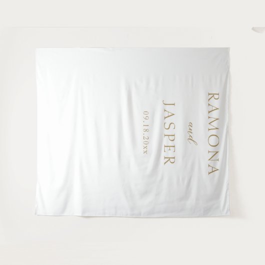 Eenvoudig goud vet moderne bruiloft wandkleed (Voorkant (horizontaal))