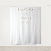 Eenvoudig goud vet moderne bruiloft wandkleed (Voorkant)