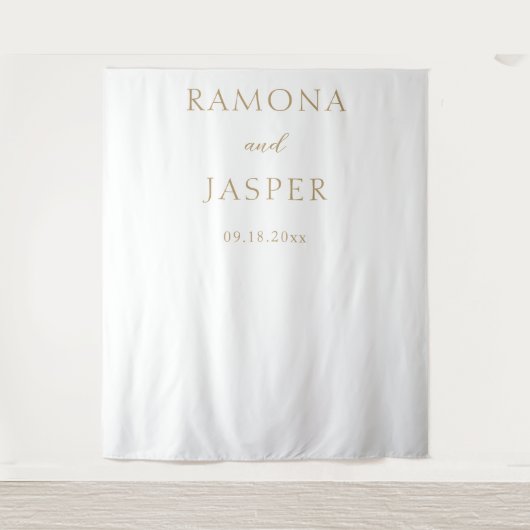 Eenvoudig goud vet moderne bruiloft wandkleed (Voorkant)