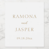 Eenvoudig goud vet moderne bruiloft wijn etiket (Enkel label)