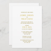 Eenvoudig goud - Wedding/Ontvanging Uitnodiging (Voorkant / Achterkant)