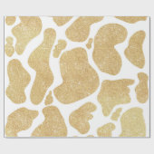 Eenvoudig Goud wit Grote Koe Vlekken Dierenpatroon Cadeaupapier (Vlak)